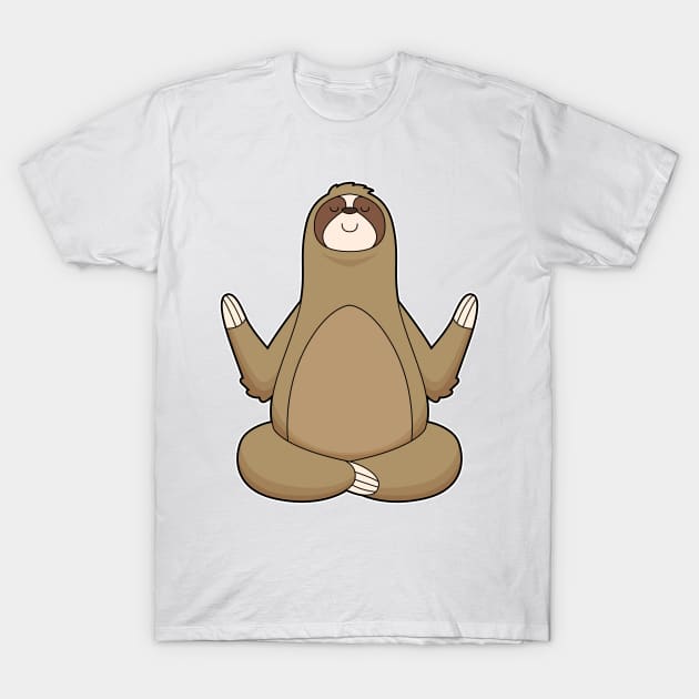 Sloth Yoga Meditation T-Shirt by Markus Schnabel